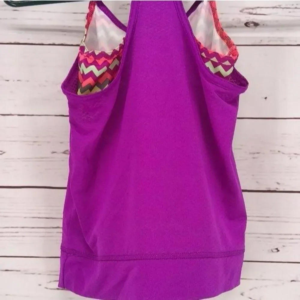 Danskin Now Girls Racerback Purple Aztec Tank Top Size‎ Small